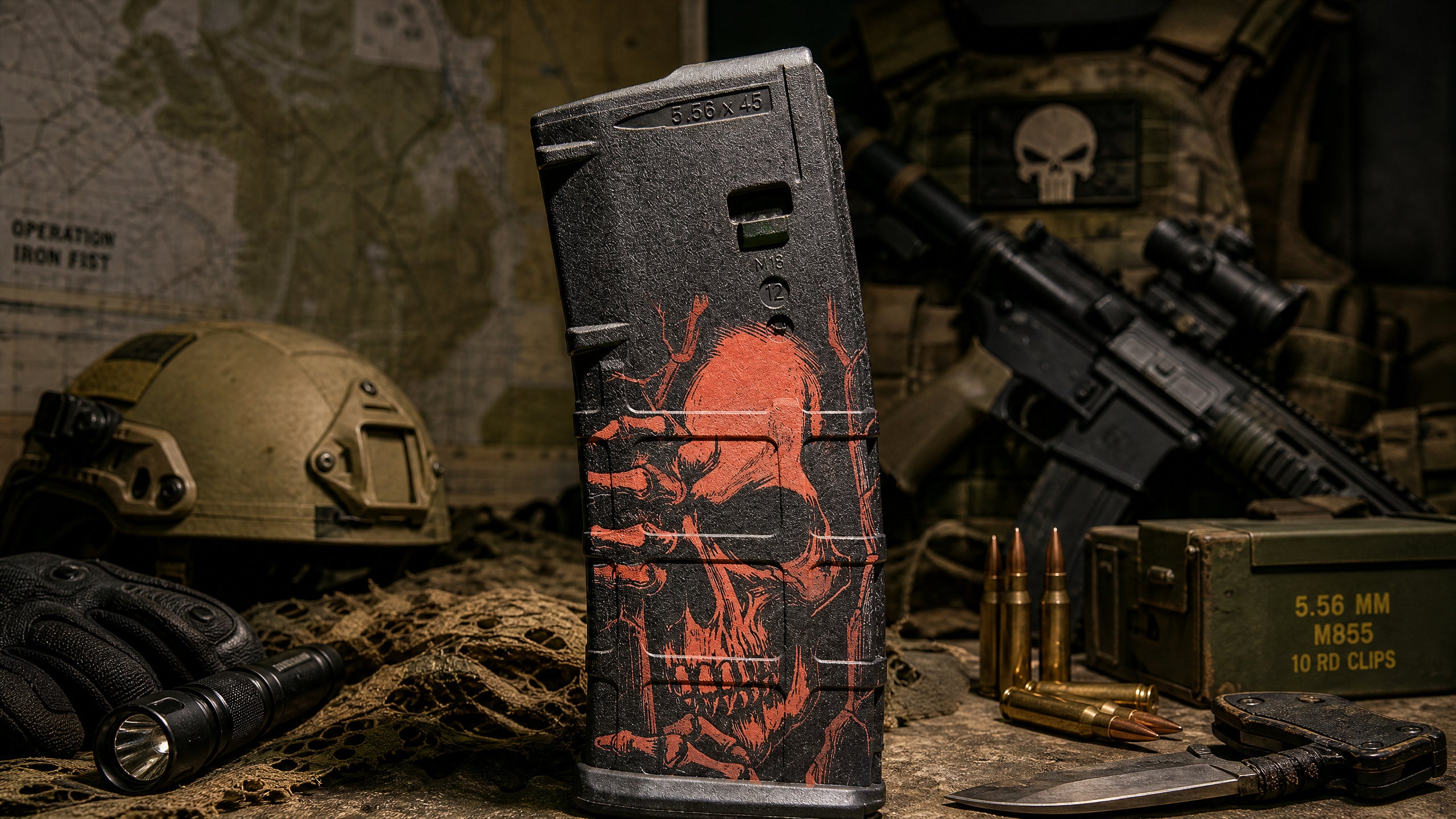 Red Peeking Skull
